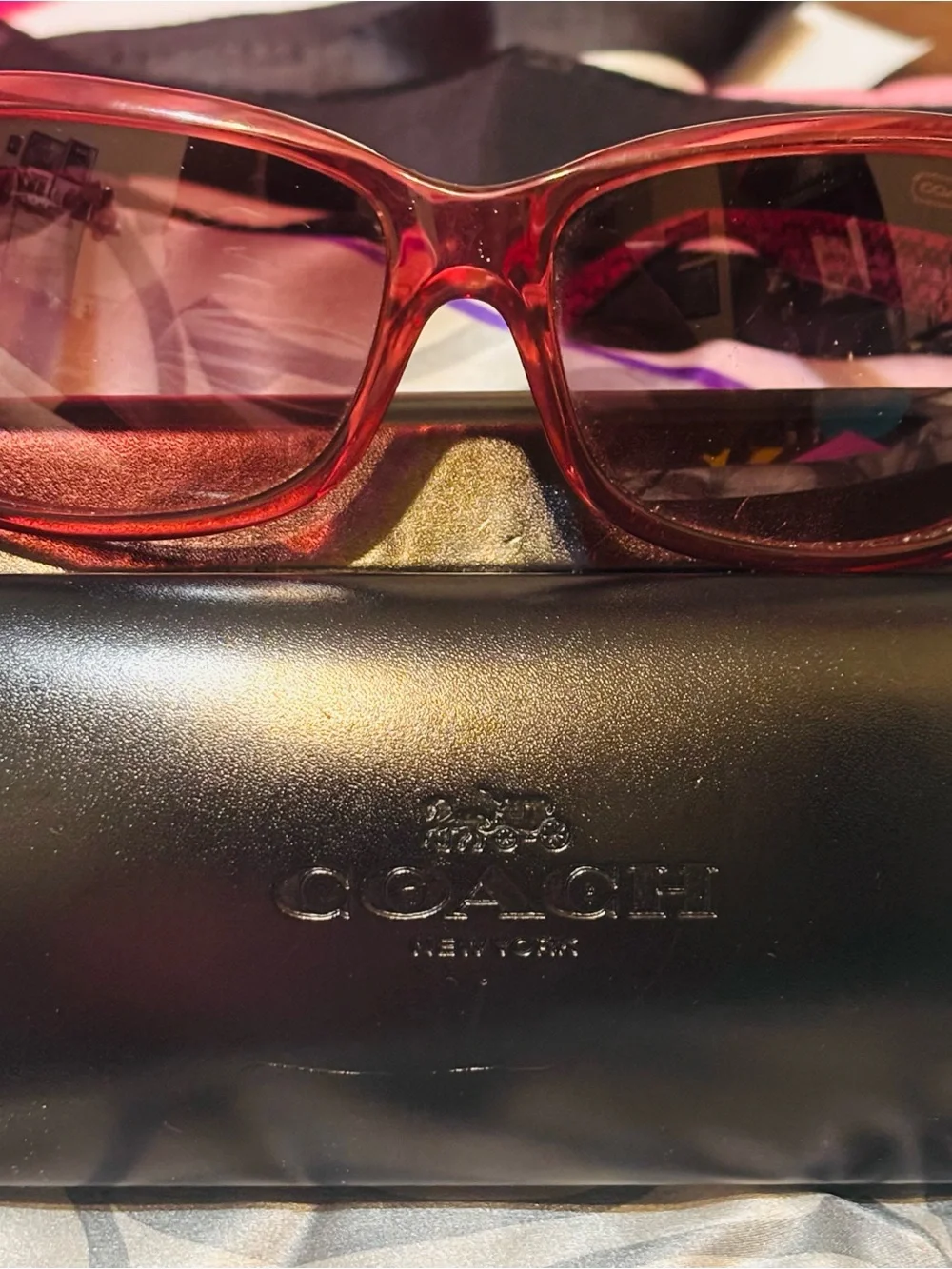 Coach Ciara Burgundy Sunglasses with the Beautiful Classic Daisies